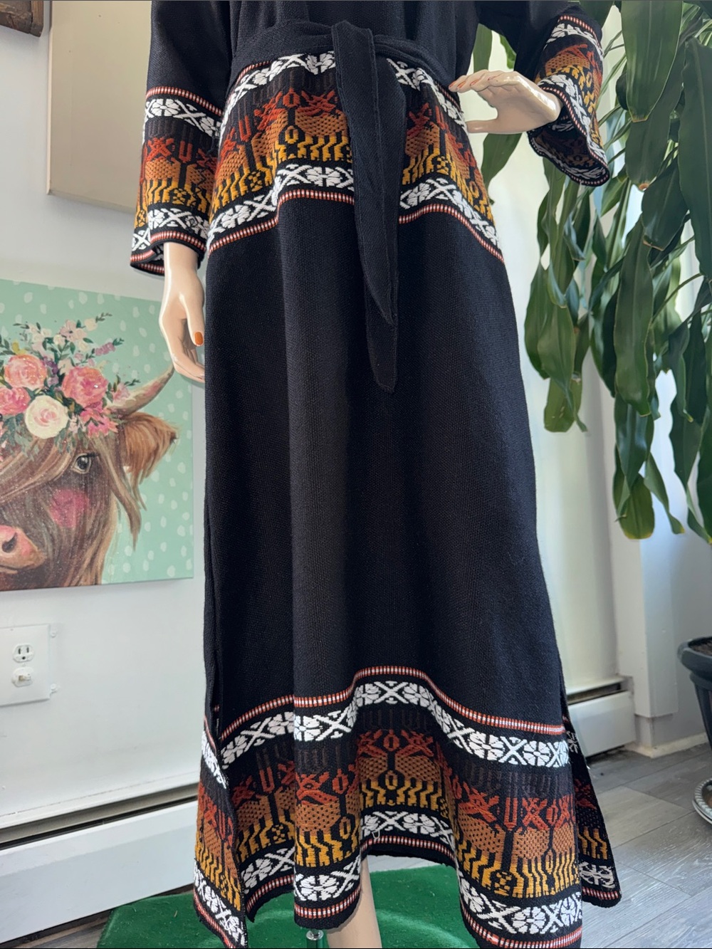 Vintage 70s Embroidered Kaftan Dress - Picture 5 of 17